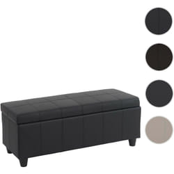 Nova - Banc/banquette/coffre de rangement Kriens, 112x45x45cm, similicuir - noir mat