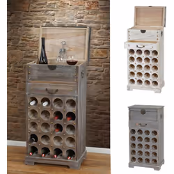 Etagère à vin Lucan pour 20 bouteilles mobilier de bois / style Shabby Chic Livraison: 1 étagère à vin sans décoration -appro ...