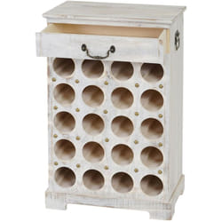 Etagère à vin Lucan pour 20 bouteilles / 76x48x31cm / style Shabby Chic - blanc