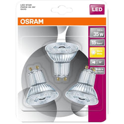 Led star par16 3,3w/827 230v gu10 blister de 3 lampes - - Osram