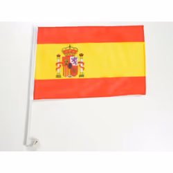 Drapeau de voiture d'Espagne Dimensions: 30 x 45 cm avec support pour la vitre latérale de la voiture montage facile et maint ...