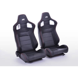 Fk Automotive - Sièges sport fk Sièges demi-coque pour voiture Set Stuttgart simili cuir noir aspect carbone -
