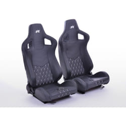 Sièges sport fk Sièges auto demi-coque Set Stuttgart cuir artificiel noir -