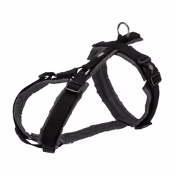 Harnais trekking Trixie Premium - s: 36–44 cm - 15mm - Noir et gris graphite