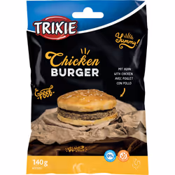 TRIXIE Chicken Burger, Friandises, Chien, Universel, Poulet, 140 g, Sans gluten