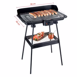 Korona BBQ Stand Grill XXL Ensemble de cuisson Electrique Noir 2200 W