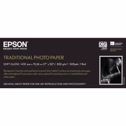 Epson Pap Photo Traditionnel 300g 17" x 15m, 300 g/m², SureColor SC-T7200D SureColor SC-T7200 SureColor SC-T5200PS SureColor ...