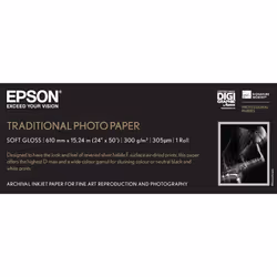 Epson Pap Photo Traditionnel 300g 24" x 15m, 300 g/m², 130 µm, - SureColor SC-T7200D-PS - SureColor SC-T7200-PS - SureColor S ...