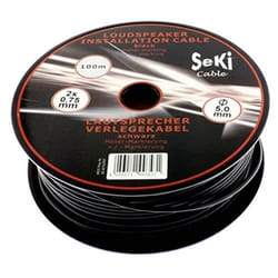 Câble de haut-parleur - SEKI - 312627 - Rond 2 x 075 mm² - 100 m - Noir