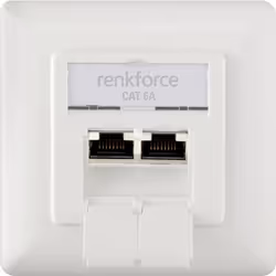 Renkforce RF-4391320 prise de courant 2 x RJ-45 Blanc