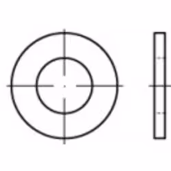 Toolcraft 105407, Rondelle plate, Acier, Zinc, Rond, 2,5 mm, 1,5 cm