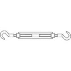 Toolcraft - 136619 Tendeur à vis crochet-crochet M8 acier étamé par galvanisation din 1480 1 pc(s)