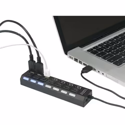 Renkforce RF-4847589 hub & concentrateur USB 2.0 480 Mbit/s Noir