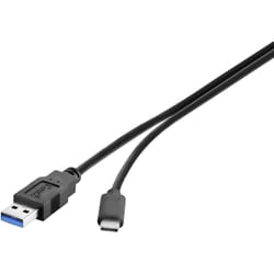 Renkforce RF-3241262 câble USB 0,3 m USB 3.2 Gen 1 (3.1 Gen 1) USB A USB C Noir