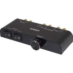 2 ports Commutateur pour haut-parleur régulateur de volume intégré noir - Speaka Professional