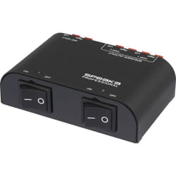 Speaka Professional - 2 ports Commutateur pour haut-parleur borne de connexion boîtier métallique noir