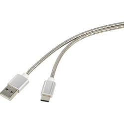 Renkforce RF-4888671 câble USB 1 m USB 2.0 USB A USB C Acier inoxydable