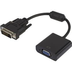 Renkforce - RF-3301134 dvi / vga Adaptateur [1x dvi mâle 24+1 pôles - 1x vga femelle] noir avec noyau en ferrite, contacts dorés 15.00 cm X373841
