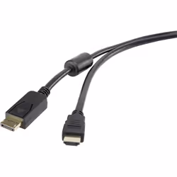 Renkforce RF-3301522, 1 m, HDMI Type A (Standard), DisplayPort, Mâle, Mâle, Droit