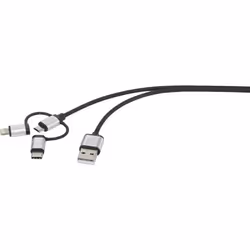 Renkforce Apple iPad/iPhone/iPod USB 2.0 [1x USB 2.0 type A mâle - 1x USB 2.0 mâle Micro-B Dock mâle Lightning USB-C