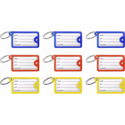 description Porte-clés en plastique avec crochet pour l'identification des clés. Les étiquettes sont facilement changeables.  ...