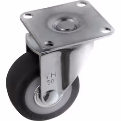 Toolcraft TO-5137866 roulette de meuble Noir, Métallique 50 kg Élastomère thermoplastique (TPE) 5 cm 1 pièce(s)