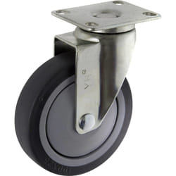 Toolcraft TO-5137917 roulette de meuble Noir, Métallique 65 kg Élastomère thermoplastique (TPE) 10 cm