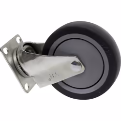 Toolcraft TO-5137917 roulette de meuble Noir, Métallique 65 kg Élastomère thermoplastique (TPE) 10 cm