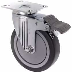 Toolcraft TO-5137920 roulette de meuble Noir, Chrome 65 kg Élastomère thermoplastique (TPE) 10 cm 1 pièce(s)