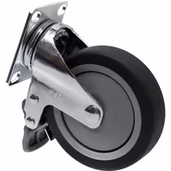 Toolcraft TO-5137920 roulette de meuble Noir, Chrome 65 kg Élastomère thermoplastique (TPE) 10 cm 1 pièce(s)