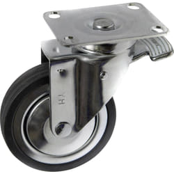 Toolcraft TO-5137929 roulette de meuble Noir, Chrome 80 kg Caoutchouc 10 cm 1 pièce(s)