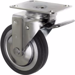 Toolcraft TO-5137929 roulette de meuble Noir, Chrome 80 kg Caoutchouc 10 cm 1 pièce(s)
