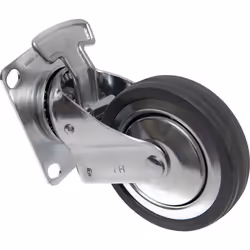 Toolcraft TO-5137929 roulette de meuble Noir, Chrome 80 kg Caoutchouc 10 cm 1 pièce(s)