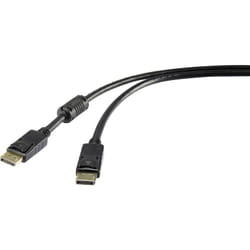 Renkforce DisplayPort Câble de raccordement Fiche mâle DisplayPort, Fiche mâle DisplayPort 1.00 m noir UHD 4K @ 60 Hz contacts dorés, avec noyau e