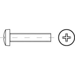 Toolcraft - TO-5430873 Vis cylindrique à tête bombée M2,5 12 mm cruciforme acier étamé par galvanisation 200 pc(s)