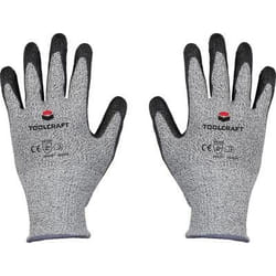 Toolcraft TO-5621610 Gant de protection Gris Polyester, Polyuréthane, Synthétique 2 pièce(s)