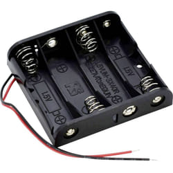 SN34 Support de pile 4x LR6 (aa) raccordement par fils (l x l x h) 61.9 x 57.2 x 15 mm - Takachi