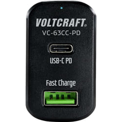 Voltcraft - CAS-63 Chargeur usb 63 w 1x usb-a, 1x usb-c® Power Delivery pour voiture usb Power Delivery (usb-pd) R771891