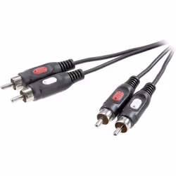 Câble audio Speaka 2x RCA 05 m SpeaKa Professional SP-7869760 [2x Cinch-RCA mâle - 2x Cinch-RCA mâle] 0.50 m noir