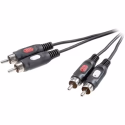 Câble audio Speaka 2x RCA 15 m SpeaKa Professional SP-7869764 [2x Cinch-RCA mâle - 2x Cinch-RCA mâle] 1.50 m noir  CABLE -