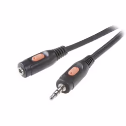 SpeaKa Professional SP-7869784, 3,5mm, Mâle, 3,5mm, Femelle, 5 m, Noir