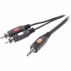 Câble adaptateur audio Speaka jack 35 mm sur 2 RCA mâles 10 m blanc SpeaKa Professional SP-7869792 [2x Cinch-RCA mâle