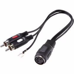 Description générale Adaptateur pour la transmission des signaux audio. Le câble est doté d'une prise DIN 5 pôles et de 2 fic ...