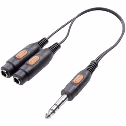 SpeaKa Professional SP-7869836 Jack audio Adaptateur Y [1x Jack mâle 6.35 mm - 2x Jack femelle 6.35 mm] noir