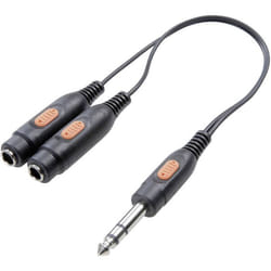 SpeaKa Professional SP-7869836 Jack audio Adaptateur Y [1x Jack mâle 6.35 mm - 2x Jack femelle 6.35 mm] noir