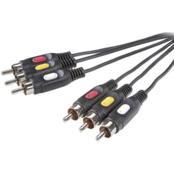 SpeaKa Professional SP-7869868 câble video composite 10 m 3 x RCA Noir