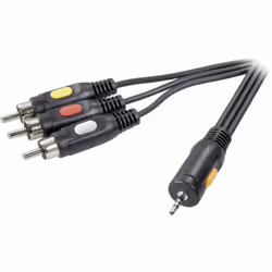 SpeaKa Professional SP-7869872, 2,5 mm, Mâle, 3 x RCA, Mâle, 2,5 m, Noir