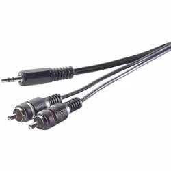 SpeaKa Professional SP-7869916, 2 x RCA, Mâle, 3,5mm, Mâle, 5 m, Noir