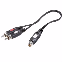 SpeaKa Professional SP-7869924 Cinch-RCA audio Adaptateur Y [2x Cinch-RCA mâle - 1x Cinch-RCA femelle] noir