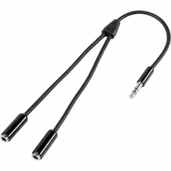 SpeaKa Professional SP-7870032, 3,5mm, Mâle, 2 x 3.5mm, Femelle, 0,2 m, Noir